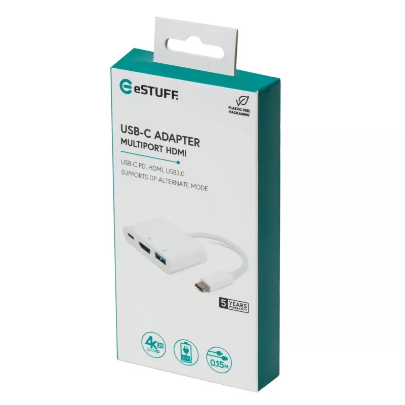 eSTUFF ES623001WH Hub διασύνδεσης USB 3.2 Gen 1 (3.1 Gen 1) Type-C 5000 Mbit/s λευκό
