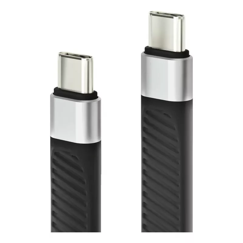 Καλώδιο USB Techly ICOC-USBC-FL-U4 USB4 Gen 2x2 0,124 m μαύρο
