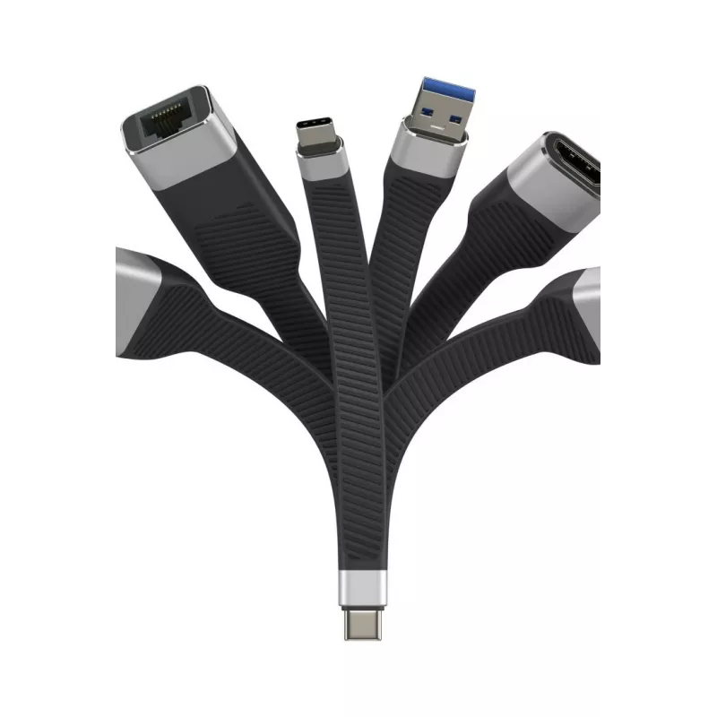 Καλώδιο USB Techly ICOC-USBC-FL-U4 USB4 Gen 2x2 0,124 m μαύρο