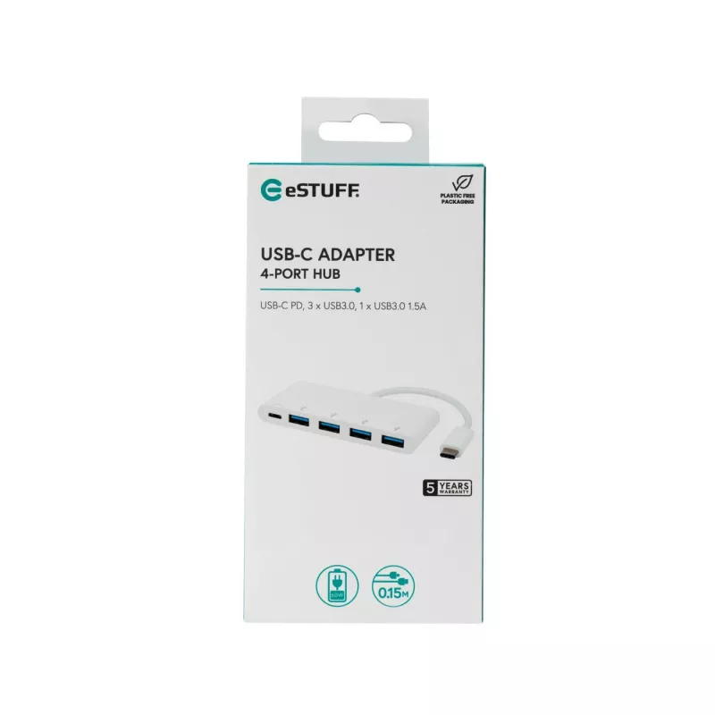 eSTUFF ES623007WH Hub διασύνδεσης USB 3.2 Gen 1 (3.1 Gen 1) Type-C 5000 Mbit/s Λευκό
