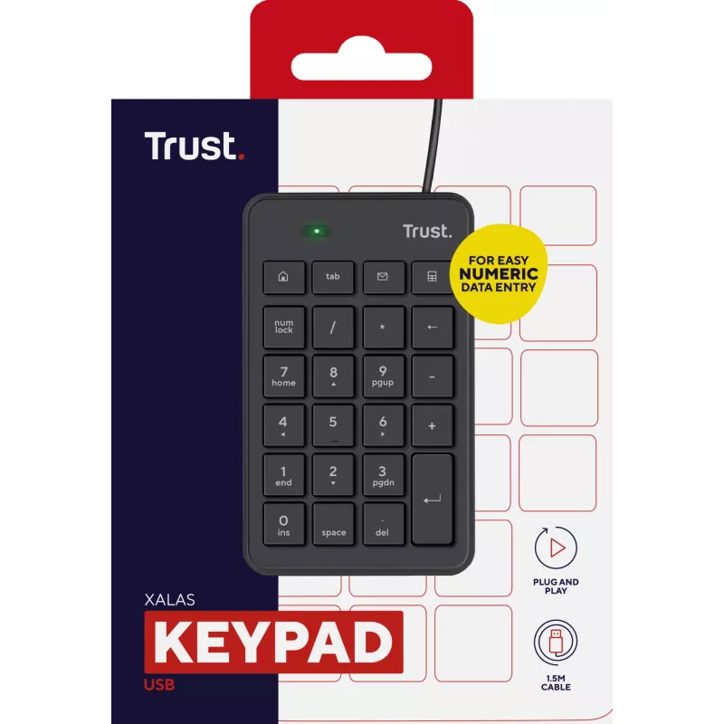 Trust 22221 Αριθμητικό πληκτρολόγιο Laptop/PC USB μαύρο