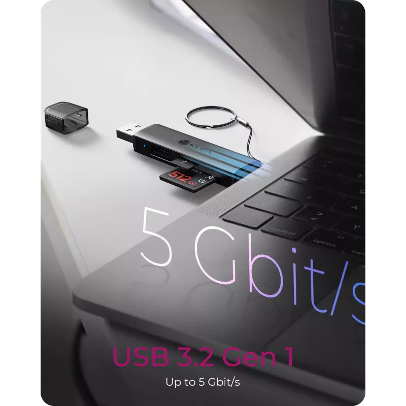 Αναγνώστης καρτών icybox 61179 – USB 3.2 Gen1 3-in-1, υποδοχές USB Type-C και Type-A