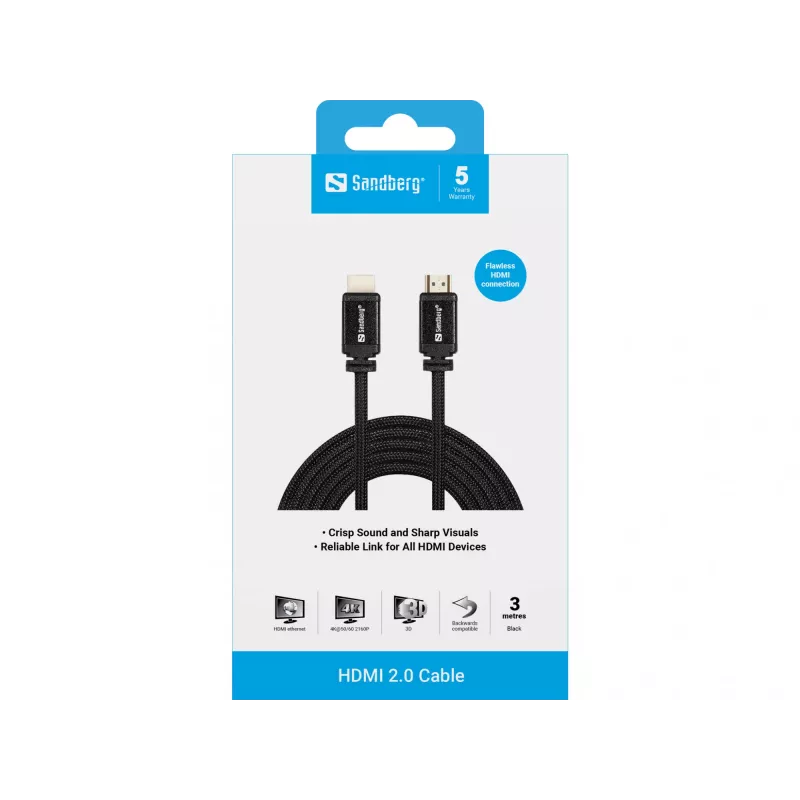 Καλώδιο HDMI Sandberg HDMI 2.0 19M-19M 3m