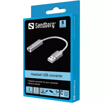 Μετατροπέας USB headset Sandberg Sandberg Headset USB-Μετατροπέας