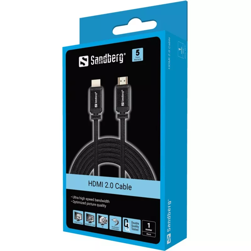 Καλώδιο HDMI Sandberg HDMI 2.0 19M-19M 1m