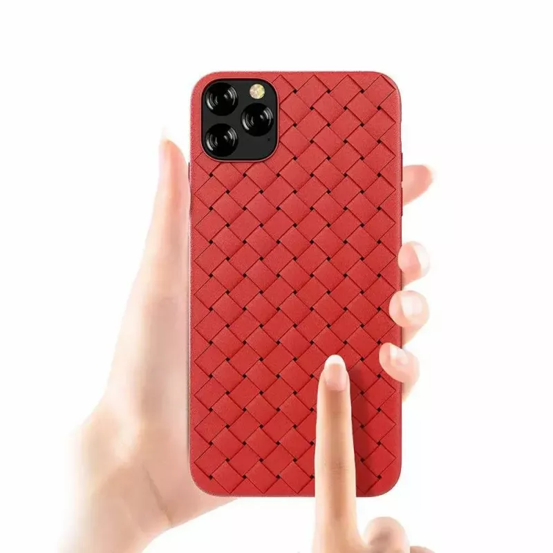 Μαλακή θήκη κινητού Devia για iPhone 11 Pro — υφασμάτινο σχέδιο, κόκκινο