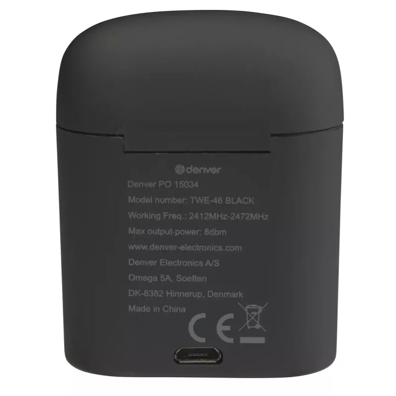 Headset Denver TWE-46 μαύρο