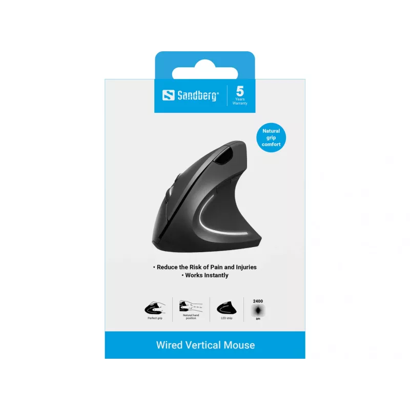 Ενσύρματο ποντίκι Sandberg Wired Vertical Mouse USB Type-A