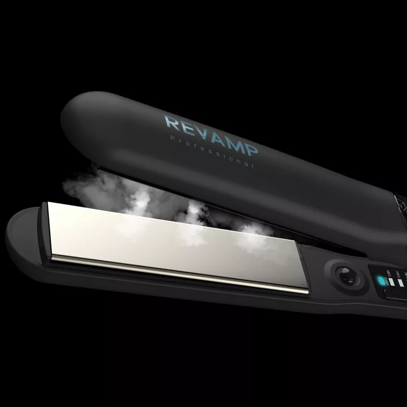 Σίδερο μαλλιών Revamp Progloss Steamcare ST-1600-EU Ατμού Μαύρο 3 m