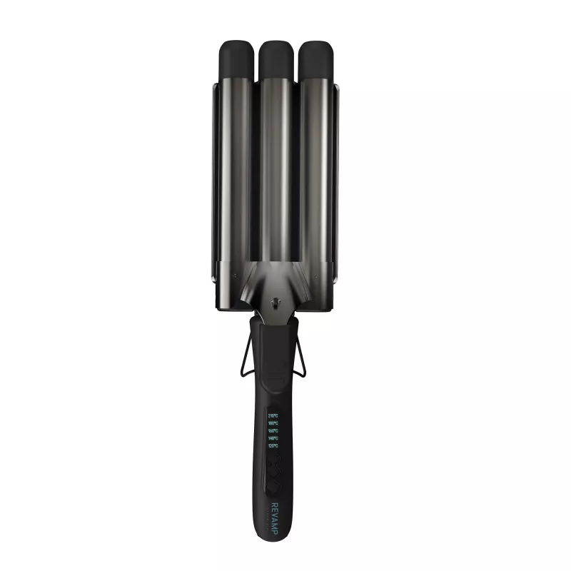 Σίδερο για μπούκλες Revamp Progloss Deep Beach Waver θερμό μαύρο 3 m