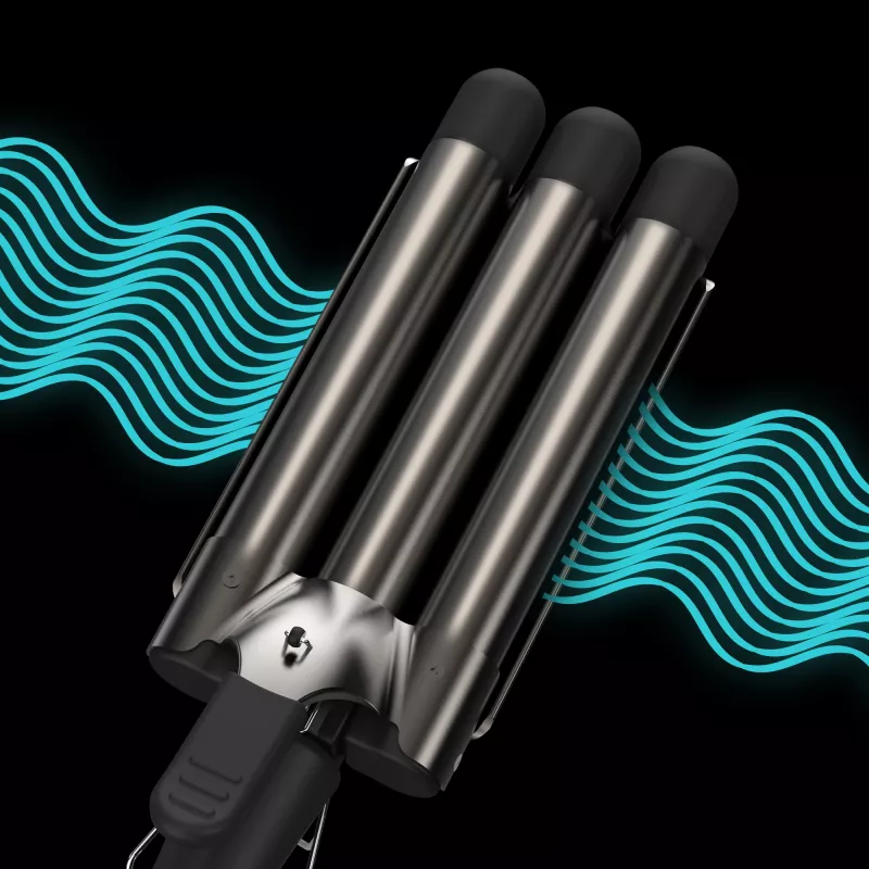 Σίδερο για μπούκλες Revamp Progloss Deep Beach Waver θερμό μαύρο 3 m