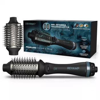 Βούρτσα θερμού αέρα Revamp Progloss Volume & Style Hot Brush Style θερμή μαύρη 1000 W 3 m
