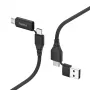 Hama 00201537 Καλώδιο USB USB 2.0 1,5 m USB-A/USB-C USB-C/Micro-USB B μαύρο
