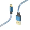 Hama Reflective Καλώδιο USB USB 2.0 1,5 m USB A Micro-USB B μπλε