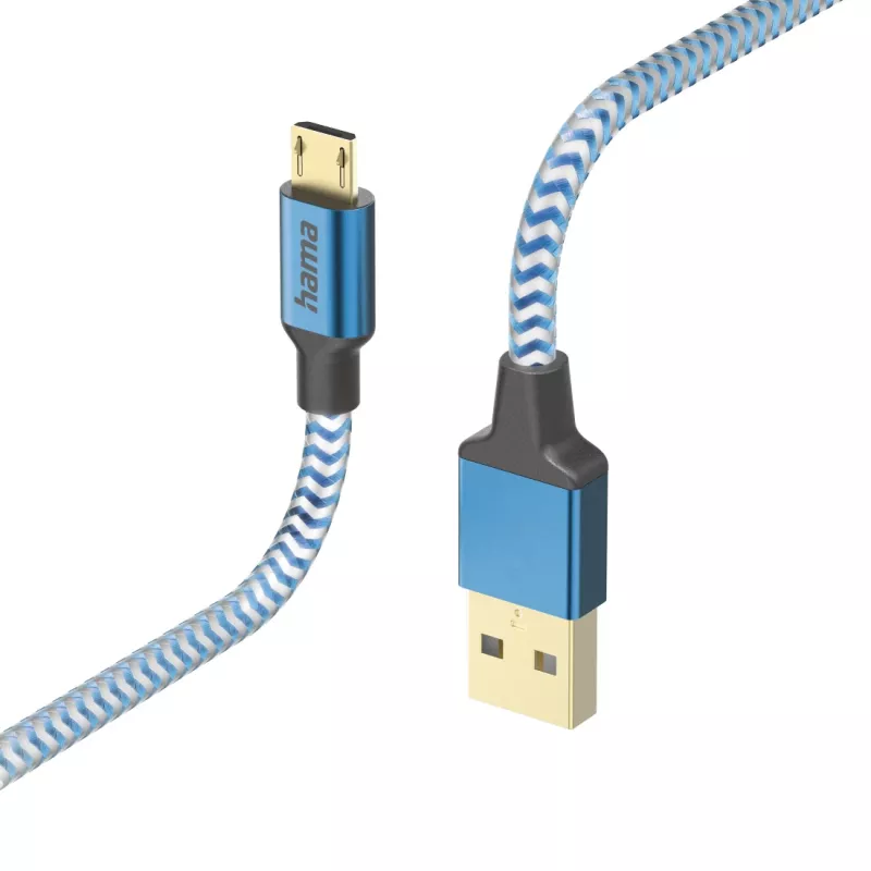 Hama Reflective Καλώδιο USB USB 2.0 1,5 m USB A Micro-USB B μπλε