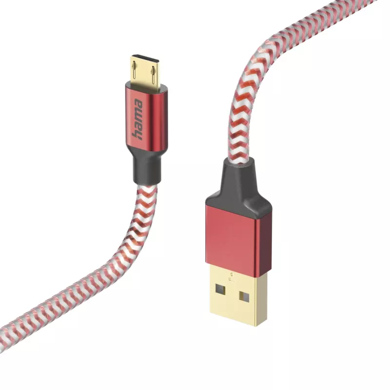 Hama Reflective Καλώδιο USB USB 2.0 1,5 m USB A Micro-USB B κόκκινο