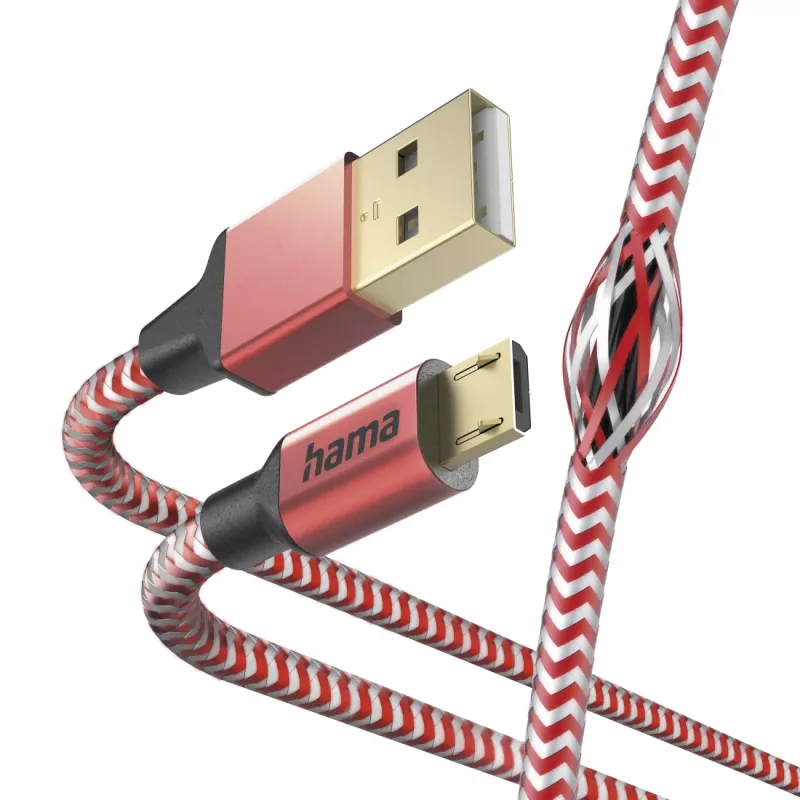 Hama Reflective Καλώδιο USB USB 2.0 1,5 m USB A Micro-USB B κόκκινο