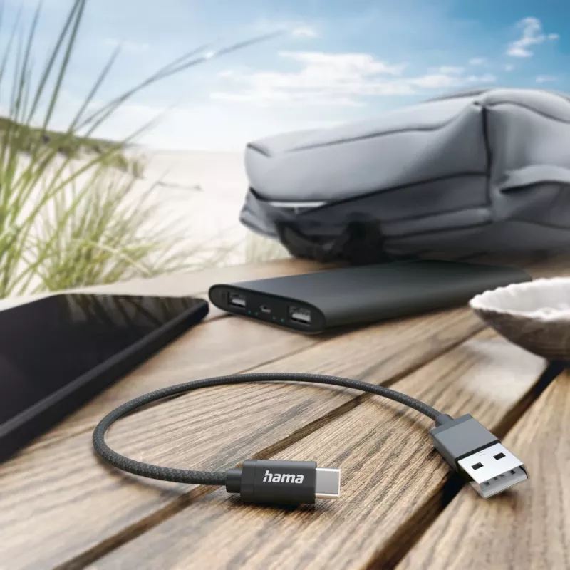 Hama 00201600 Καλώδιο USB USB 2.0 0,2 m USB A USB C μαύρο