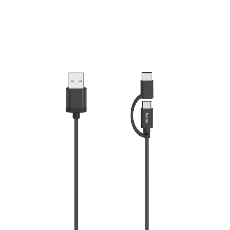 Hama 00200616 Καλώδιο USB USB 2.0 0,75 m USB A USB C/Micro-USB A μαύρο