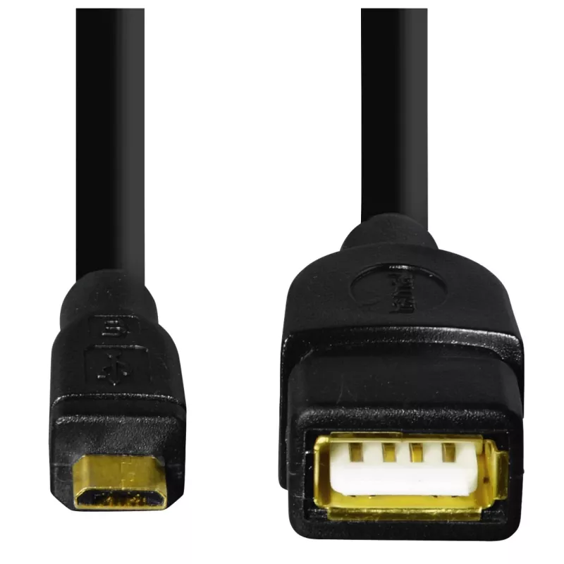 Hama 173892 καλώδιο USB USB 2.0 0,15 m Micro-USB B USB-A μαύρο