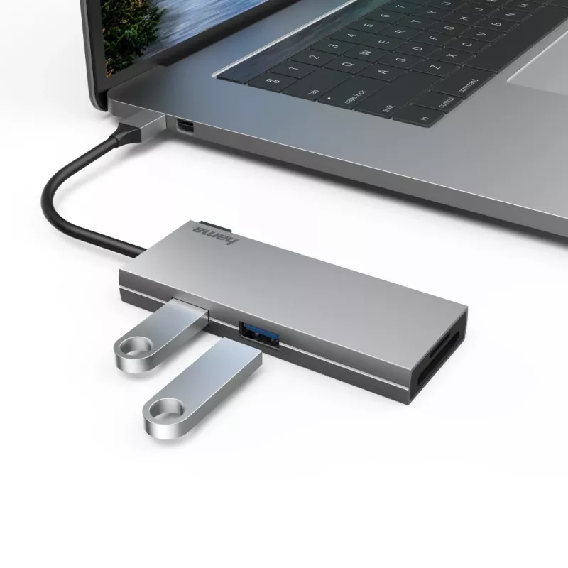 Hama 00200110 προσαρμογέας πολλαπλών θυρών USB-C, σταθμός σύνδεσης, 6 θύρες, USB-C 3.2 Gen 1, HDMI