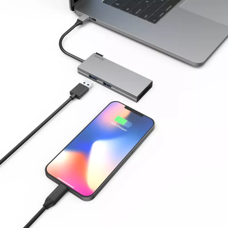 Hama 00200110 προσαρμογέας πολλαπλών θυρών USB-C, σταθμός σύνδεσης, 6 θύρες, USB-C 3.2 Gen 1, HDMI