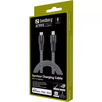 Sandberg Survivor USB-C PD>Lightning καλώδιο 1M 1m 28g