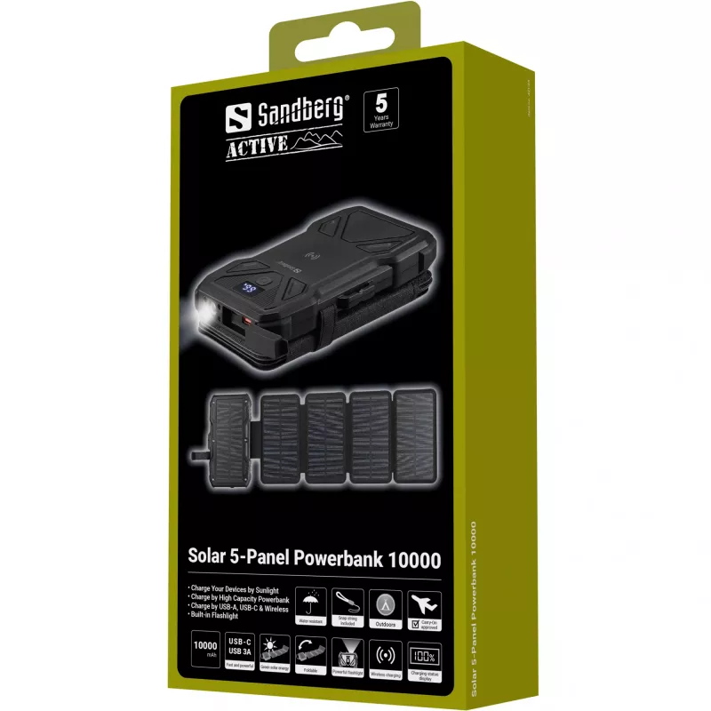 Φορητό powerbank Sandberg Solar 5-Panel 10000 mAh