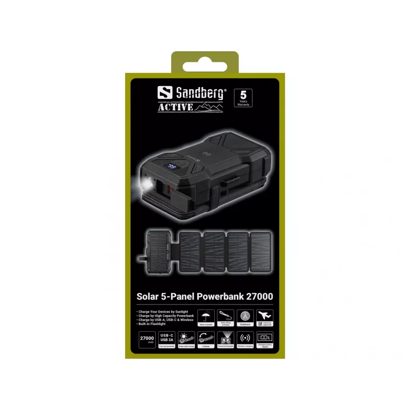 Φορητό powerbank Sandberg Solar 5-Panel 27000 mAh