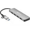 Sandberg USB-C/A σε 4xUSB 3.0 Hub αλουμινίου 5000 Mbit/s