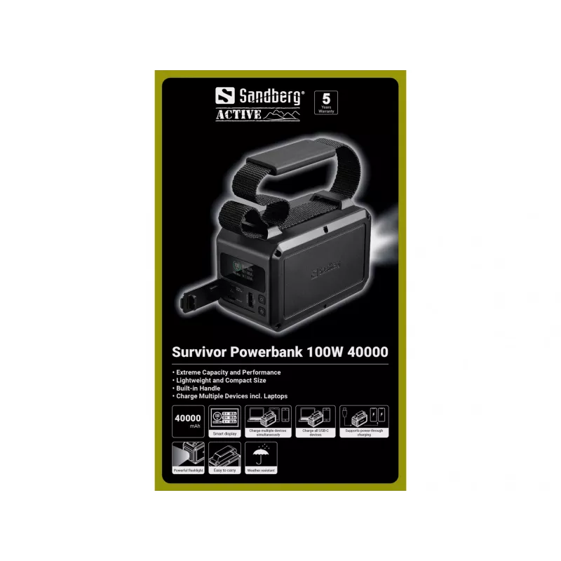 Φορητό powerbank Sandberg Survivor 100W 40000mAh