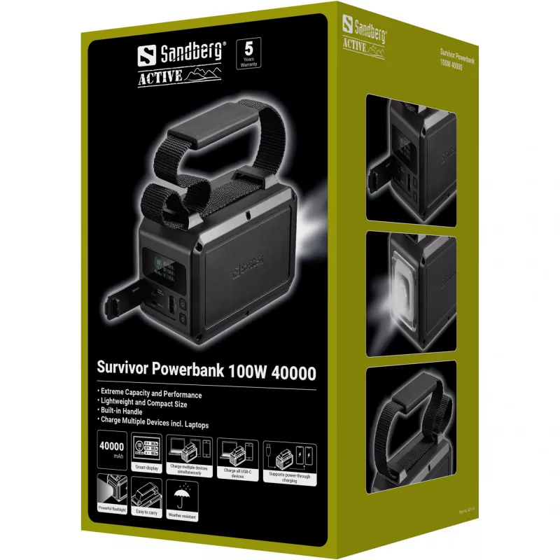 Φορητό powerbank Sandberg Survivor 100W 40000mAh