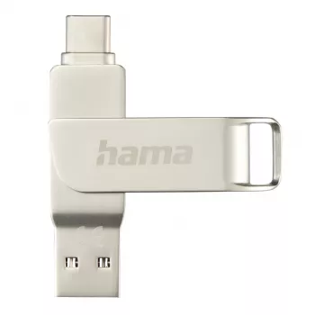 Hama C-Rotate Pro USB flash drive 128 GB USB Type-A / USB Type-C 3.2 Gen 1 (3.1 Gen 1) ασημί