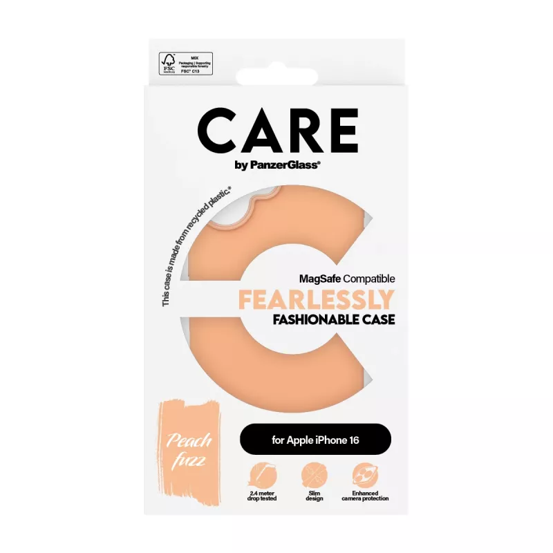 Θήκη PanzerGlass CARE by ® μοντέρνα θήκη Peachy w. MagSafe iPhone 16 Διαφανής
