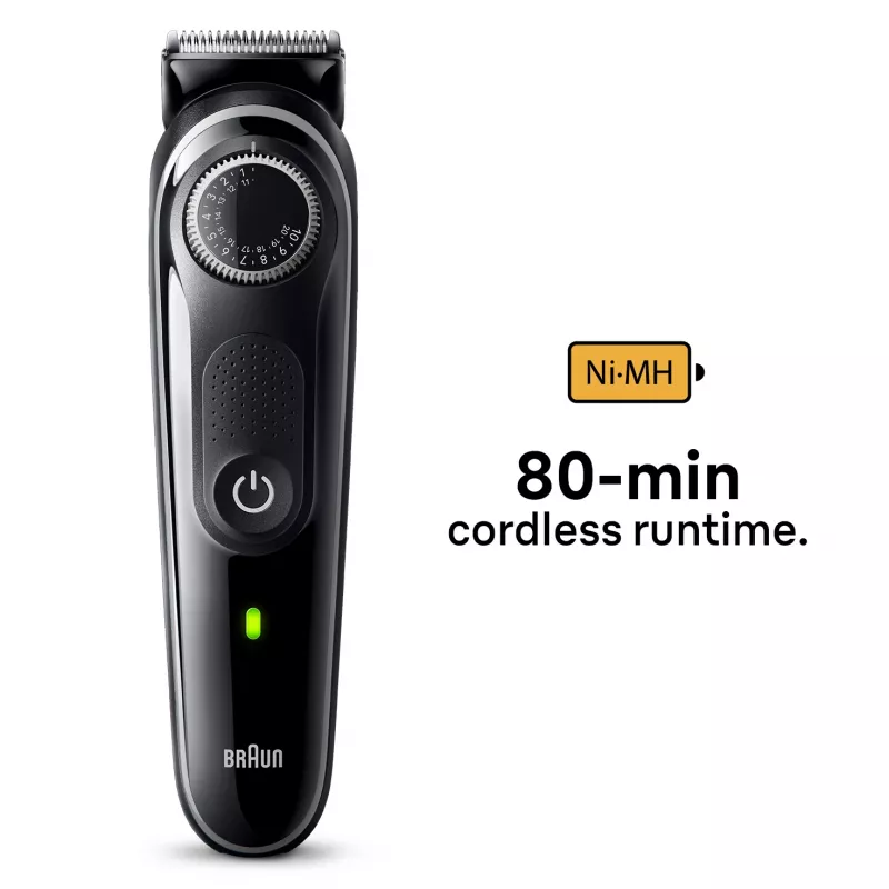 Braun BeardTrimmer 3 τριμερ γενειάδας 3 BT3440, πλενόμενο, μπαταρία, μαύρο