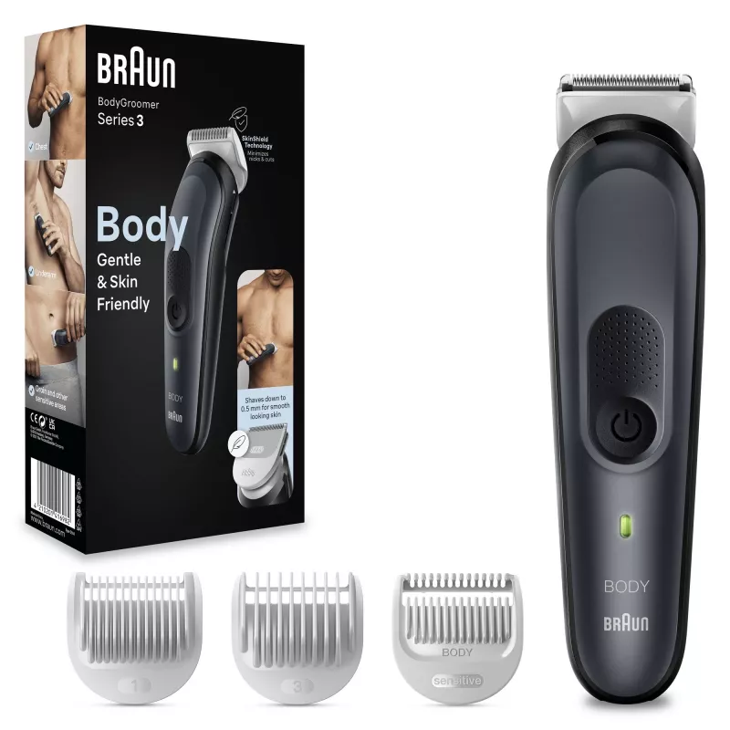 Περιποιητής σώματος Braun BG3340 μαύρο γκρι ενδείξεις LED φόρτιση