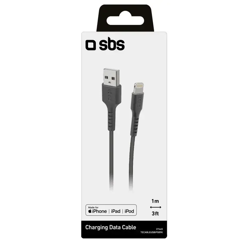 Καλώδιο Lightning σε USB-A SBS Mobile TECABLEUSBIP589K – 1 m, USB 2.0, μαύρο