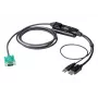 Μετατροπέας κονσόλας ATEN DisplayPort, 1,8 m, USB, DisplayPort, μαύρο, USB Type-A + DisplayPort, SPHD-15