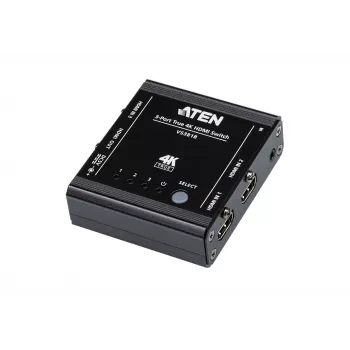 ATEN διακόπτης HDMI 3 θυρών True 4K, HDMI, μέταλλο, μαύρο, 60 Hz, 5 m, 3840 x 2160, 4096 x 2160