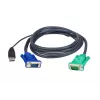 Καλώδιο KVM USB-VGA ATEN 2L-5202U, 1,8 m, βύσμα αρσενικό HDB-15+USB A σε βύσμα αρσενικό SPHD-15, μαύρο