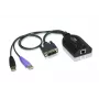 ATEN USB - DVI σε Cat5e/6 Καλώδιο προσαρμογέα KVM (CPU module), USB, USB, DVI-D, Μαύρο, Μωβ, RJ-45, 1 x RJ-45