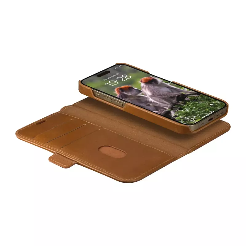 Θήκη Folio dbramante1928 Lynge iPhone 15 Pro Καφέ