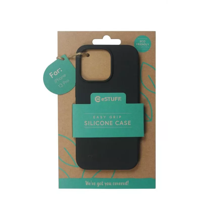 eSTUFF Madrid ES67120003 πίσω κάλυμμα για Apple iPhone 13 Pro, σιλικόνη, μαύρο