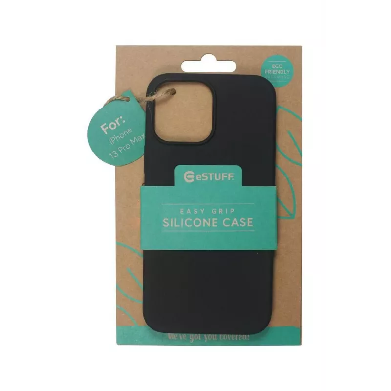 eSTUFF Madrid ES67120004 πίσω κάλυμμα για Apple iPhone 13 Pro Max, από σιλικόνη, μαύρο