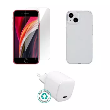 Φορητός φορτιστής eSTUFF ES-KIT-IPHSE(2022) Indoor AC Διάφανο Λευκό USB Type-C