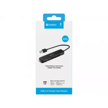 Αναγνώστης καρτών Sandberg USB 3.0 Pocket Card Reader