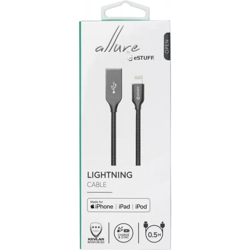 eSTUFF ES601065 καλώδιο Lightning 0,5 m γκρι