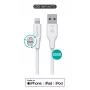 eSTUFF INFINITE ES601170-BULK καλώδιο USB-A σε Lightning, 1 m, πιστοποιημένο MFi, 100 % ανακυκλωμένο πλαστικό, λευκό