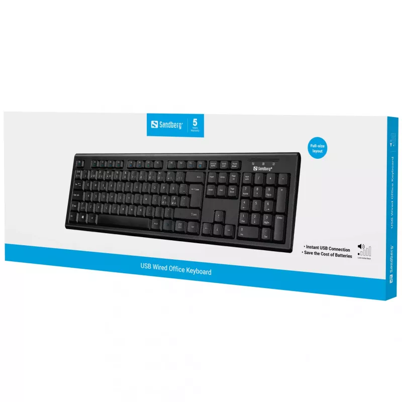 Sandberg USB Wired Office πληκτρολόγιο Nord