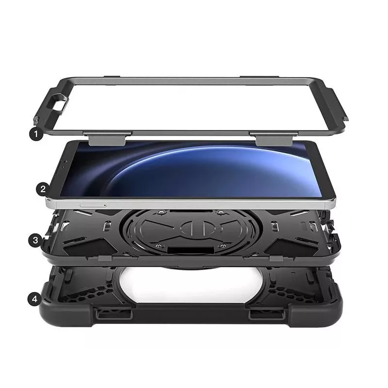 eSTUFF ES681861-BULK AUSTIN πίσω κάλυμμα για Samsung Galaxy Tab A9+, πολυανθρακικό/σιλικόνη, μαύρο